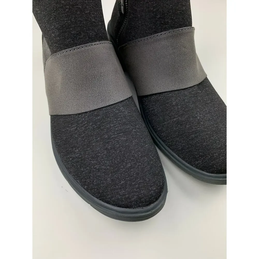 Bzees Billie Ankle Boots Stretch Knit Grey Comfort Booties Zipper Women's 10_4